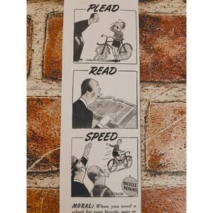 1942 Vintage Telephone Directory Ad -‎ "Plead, Read, Speed" WWII Era Print